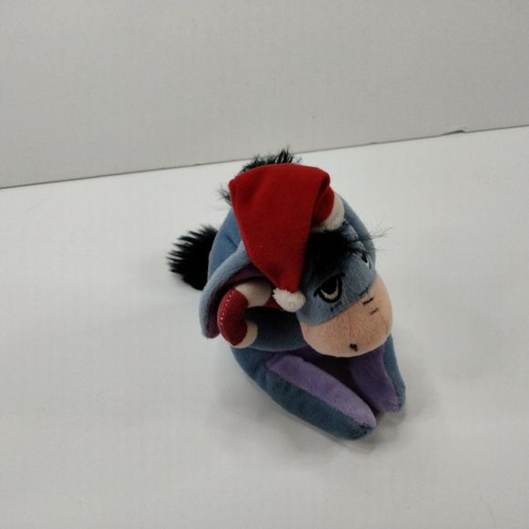 Disney's Winnie the Pooh Christmas Xmas Eeyore Stuffed Plush Animal Toy Doll 6" - Picture 6 of 10